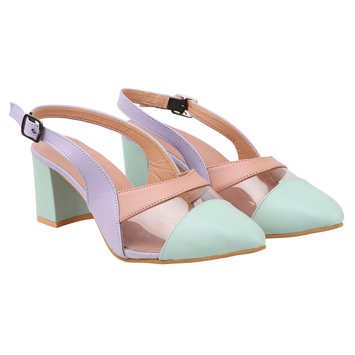 Solid Green Heels Slip-On Sandal For Women - Shopaholics