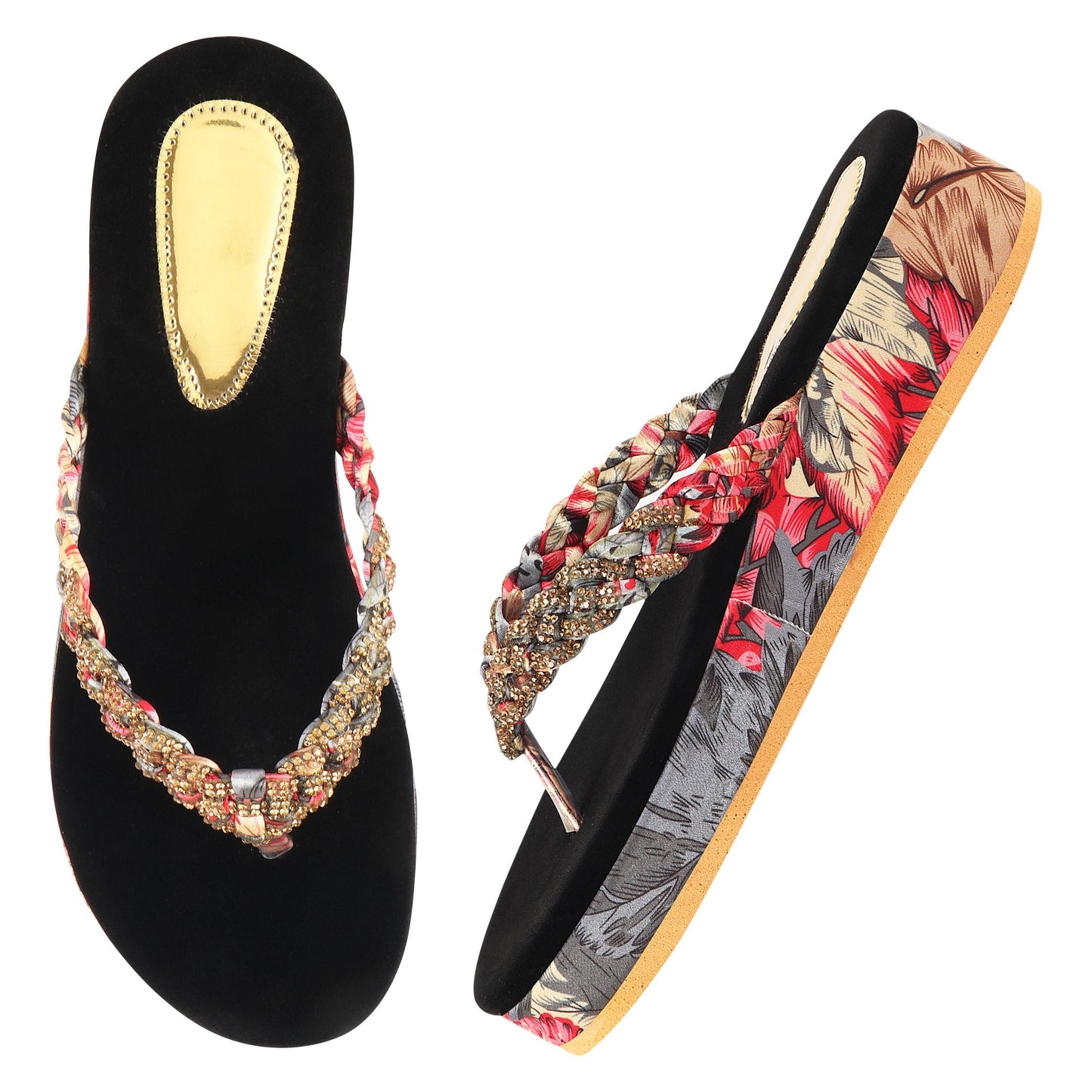 Printed Stylish Flats Slippers For Women - Shopaholics