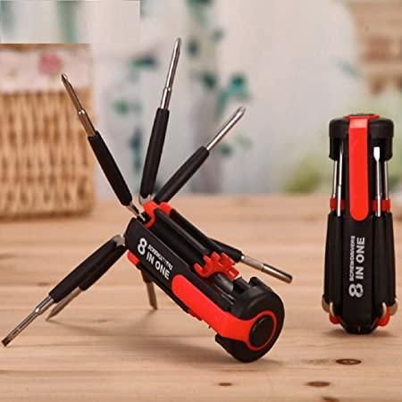 Screw Driver Multi Screwdriver With LED Portable Torch - 12.9 x 5.5 x 5.2 cm / As Per Availability - Shopaholics