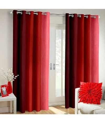 Decorative Solid Long Crush Polyester Window Curtain Set of 2 - Shopaholics
