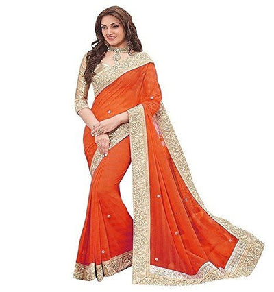 Delightful Georgette Sarees With Lace Border - Shopaholics