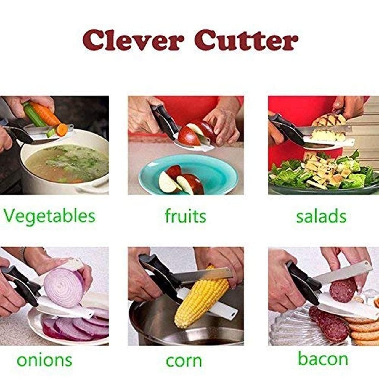 2 in 1 Steel Smart Cleaver Cutter For Kitchen Knife - Shopaholics