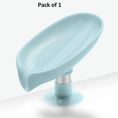 Soap Holder-Leaf Shape Self Draining Soap Holder With Suction Cup(Pack of 1) - Shopaholics
