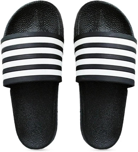 Trendy Stripe Flip Flop For Men - 6 / Black-White - Shopaholics