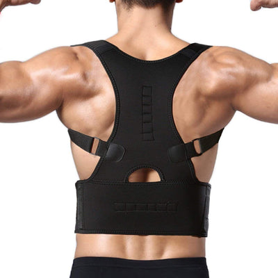 Universal Size Posture Corrector Shoulder Back Bone Braces Medical Support Abdominal Belt for Men and Women (Posture Belt_Black) - Shopaholics