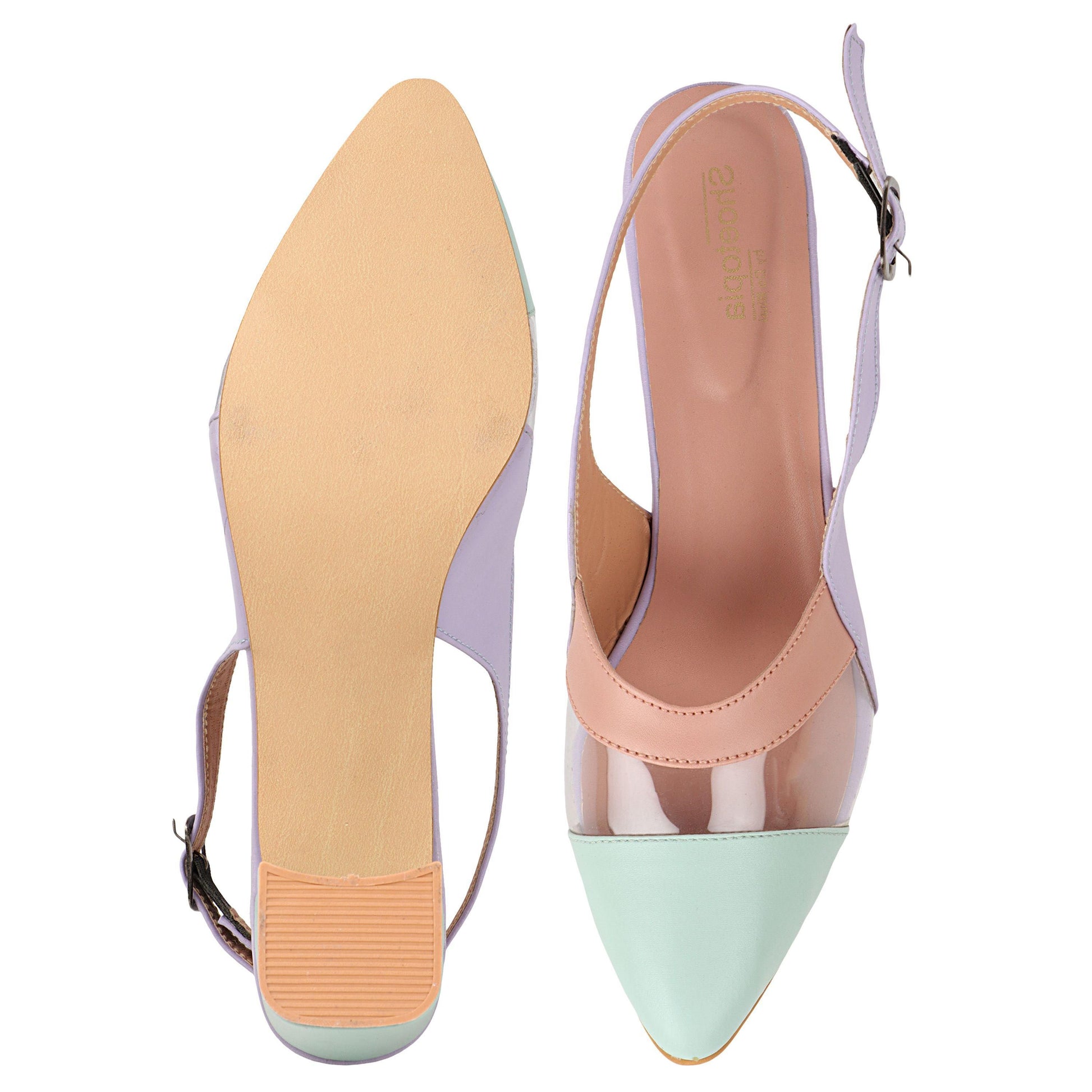 Solid Green Heels Slip-On Sandal For Women - Shopaholics