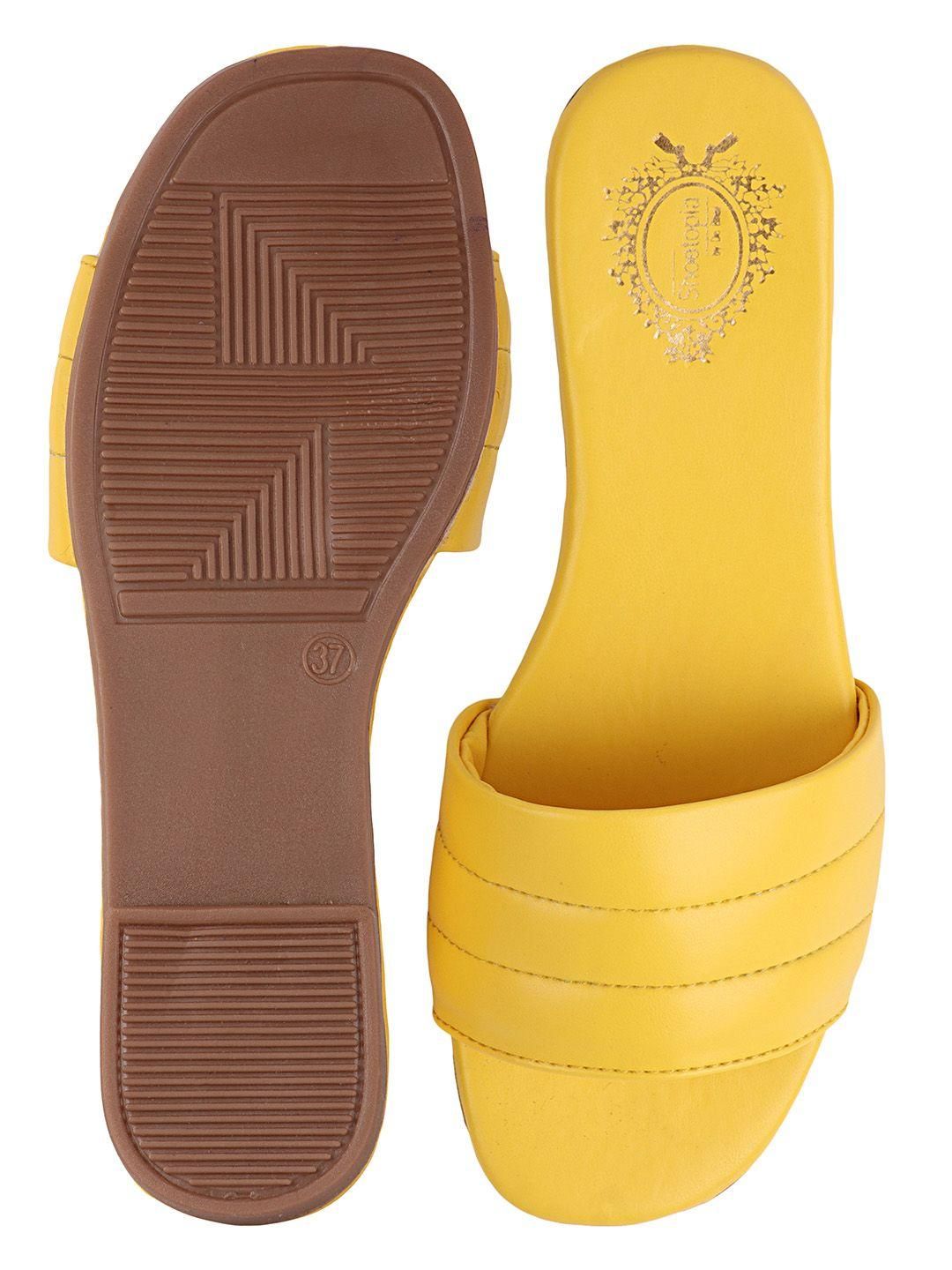 Elegant Yellow Flats Slippers For Women - Shopaholics