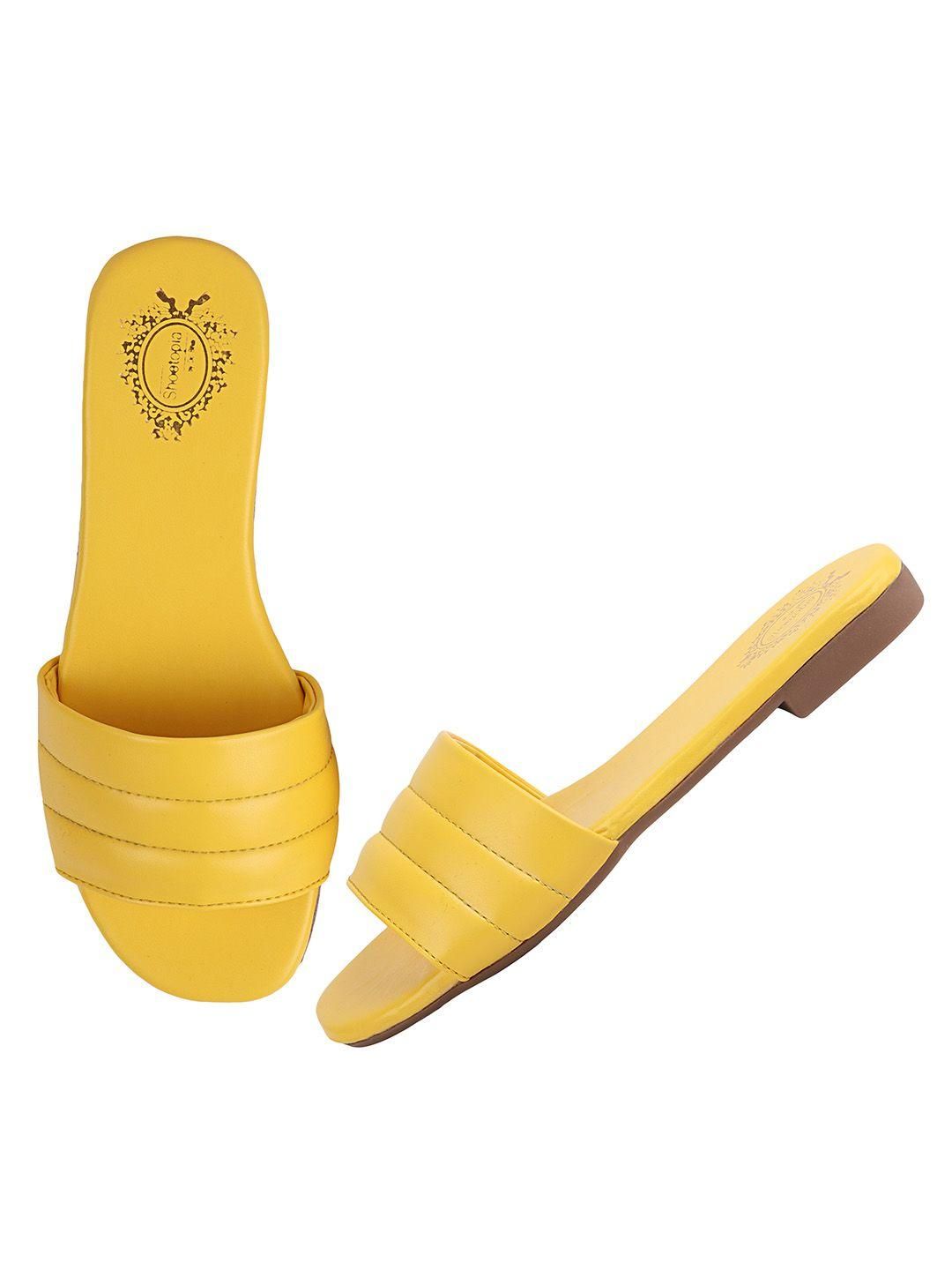 Elegant Yellow Flats Slippers For Women - Shopaholics