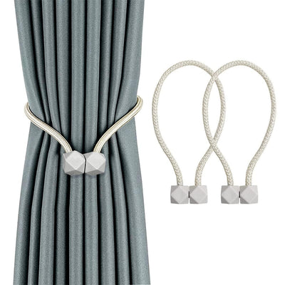 Curtain Tiebacks- Polyester Window Curtain Tiebacks Clips with Strong Magnetic Tie Band(Set of 2) - Shopaholics