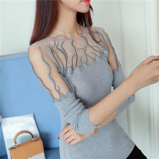 Lace Solid Shrug for Women - Grey / Regular - Shopaholics
