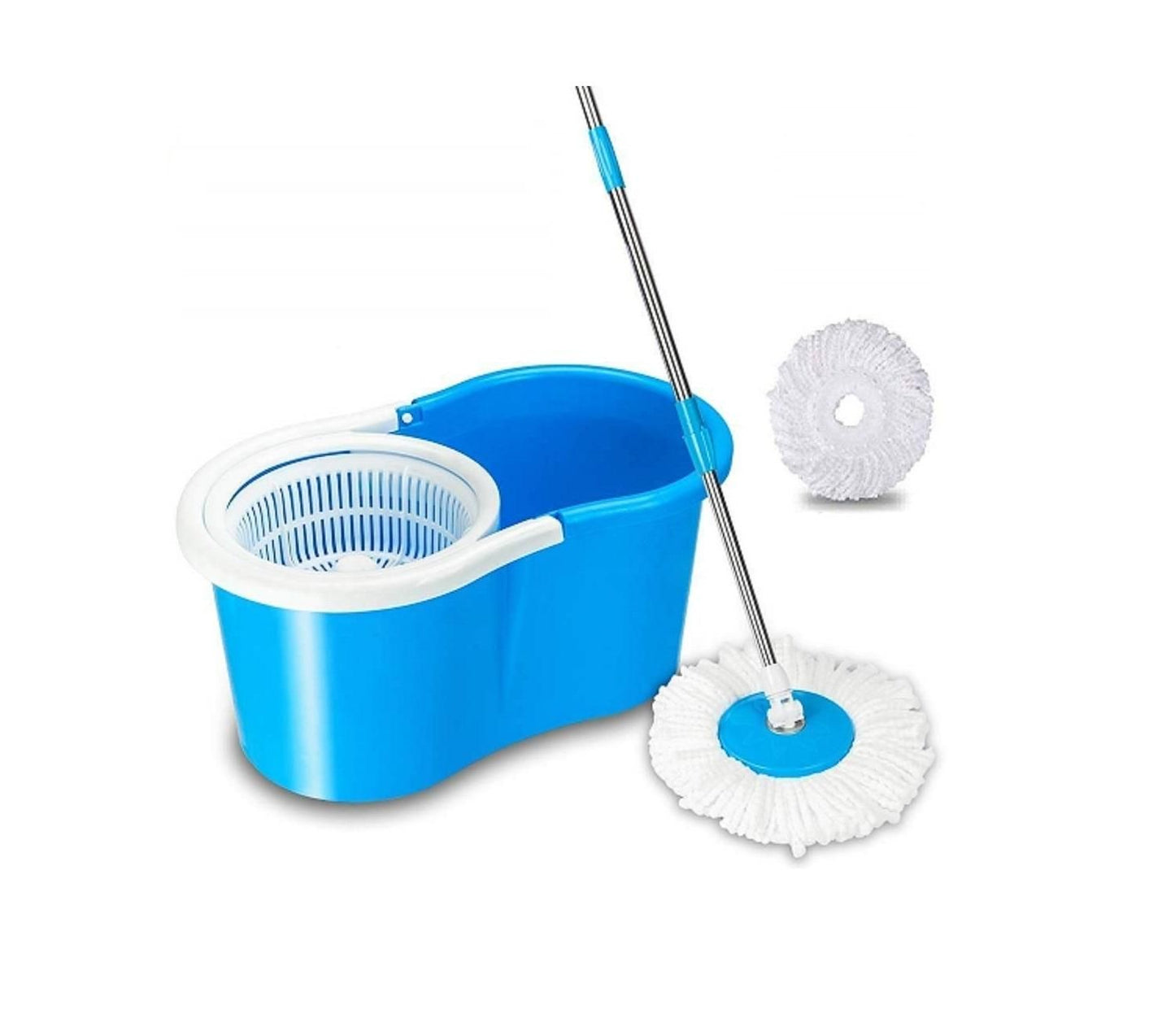 Mop - 360 Degree Spin Bucket Mop With 2 Microfiber Head - Shopaholics