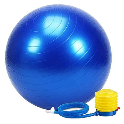 Heavy Duty Fitness Exercise Gym Ball With Pump - Blue - Shopaholics