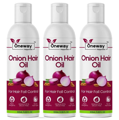 Onion Hair Oil Pack Of 3 For Men And Women - 100 ml each - Shopaholics