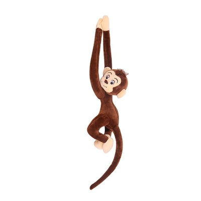 Stuffed Monkey Soft Toy With Long Arm And Tail - Dark Brown - Shopaholics