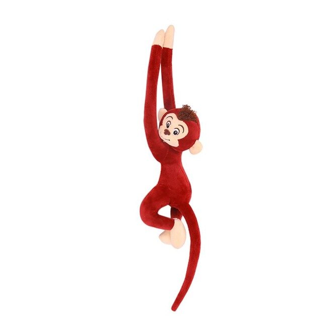 Stuffed Monkey Soft Toy With Long Arm And Tail - Red - Shopaholics