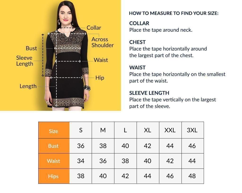 Share more than 41 kurti size chart super hot - thtantai2