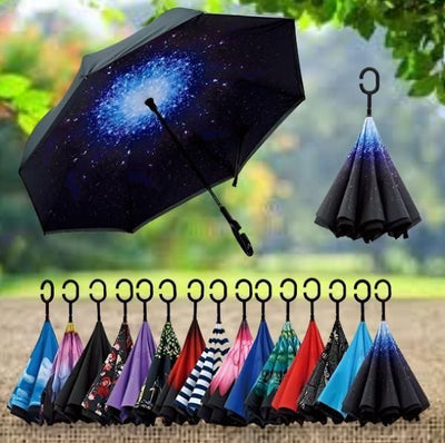 Reverse UV Protection Upside Down Umbrella With C-Shaped Handle - As Per Availability - Shopaholics