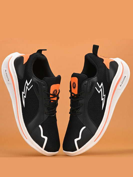 Black Printed Regular Sneakers Shoes For Men - Shopaholics