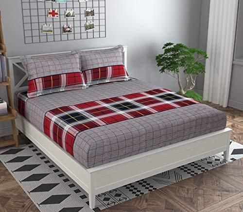 King Size Elastic Fitted Supersoft Cotton Double Bedsheet - 100 X 108 / As Per Availability - Shopaholics