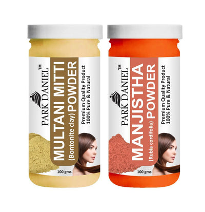 Park Daniel Multani Mitti Powder & Manjistha Leaf Powder Combo pack of 2 Jars of 100 gms(200 gms) - Shopaholics