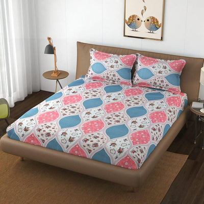 Glace Cotton Fitted Double Bedsheets - 1 - Shopaholics
