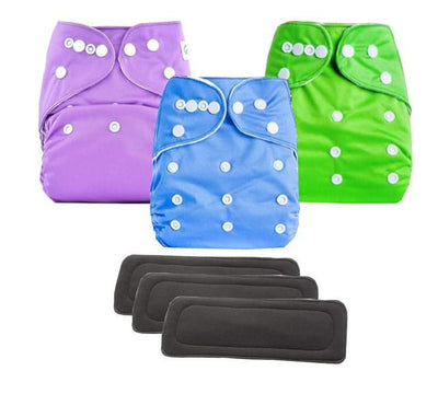 Kids Reusable Baby Washable Cloth Diaper Nappies with Insert Pads - Shopaholics