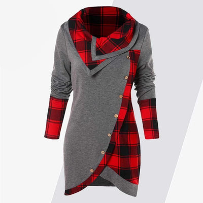 Women Casual Long Sleeve Asymmetrical Tops - Gray / M - Shopaholics