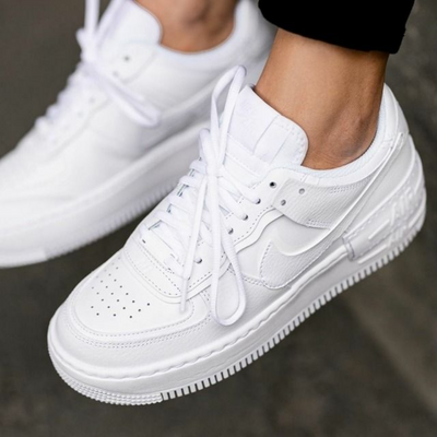 Airforce Shadow White Breathable Sneakers Shoes For Women - Shopaholics