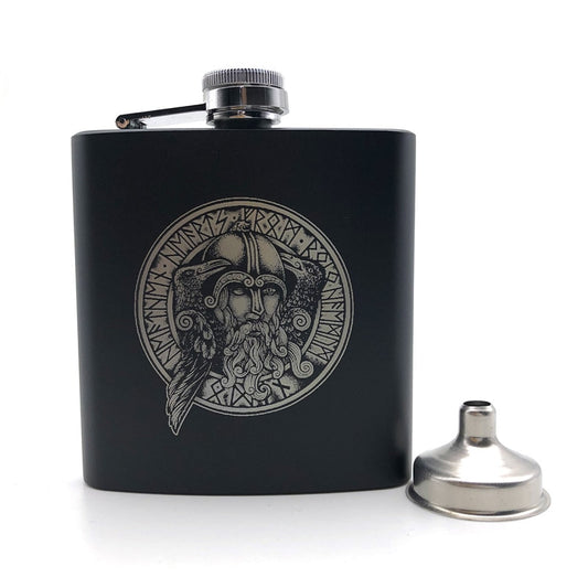Odin God Black Stainless Steel Flask - Shopaholics
