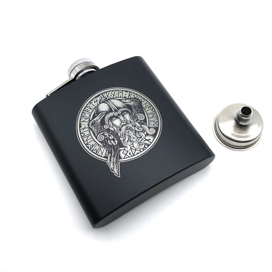 Odin God Black Stainless Steel Flask - Shopaholics