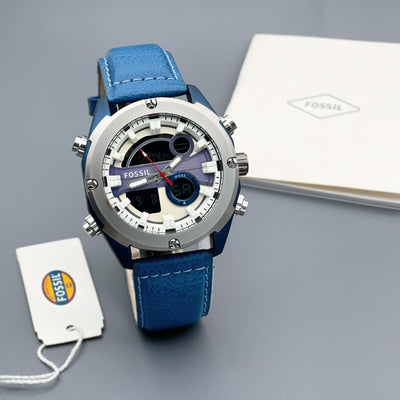 Analog Digital Chronograph Wrist Watch For Men - Blue - Shopaholics