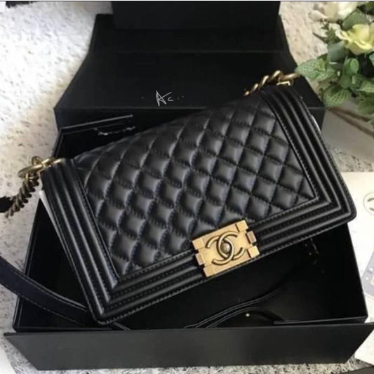 Black Double Flap Leather Sling Shoulder Handbag For Women - Shopaholics