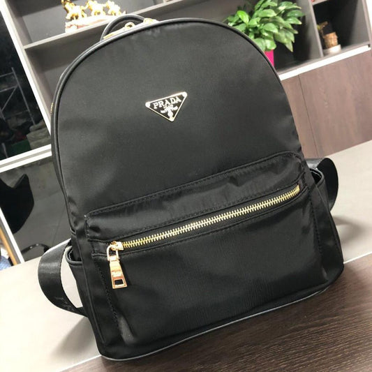 Black Nylon Backpack For Men And Women - Black - Shopaholics