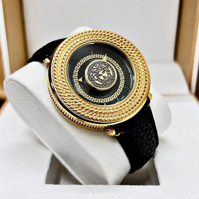 Black Gold V-Metal Icon Wrist Watch For Men - Shopaholics