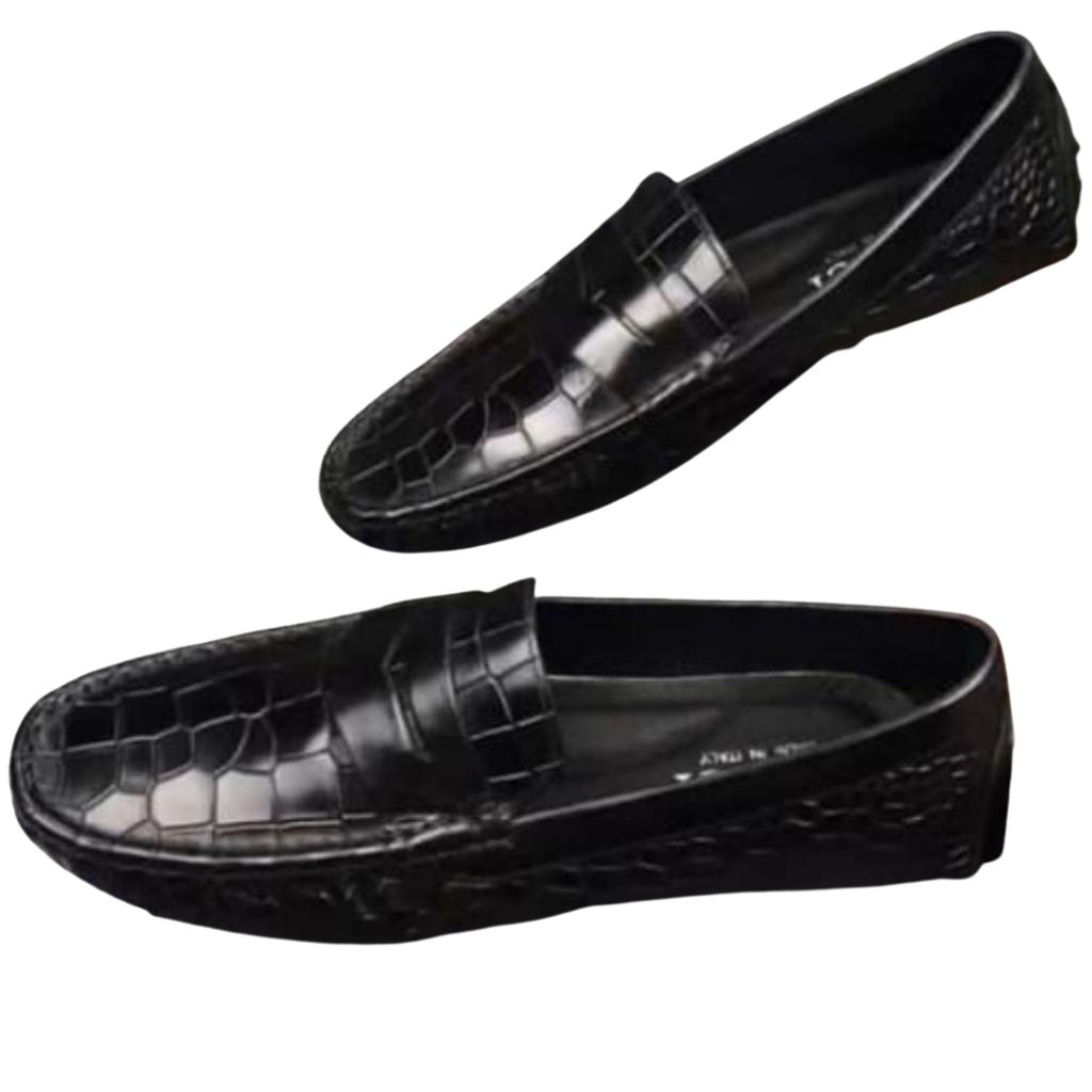 靴 PRADA square toe leather loafers black Prada Leather Square-Toe Penny Loafers | Neiman Marcus