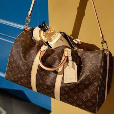 Brown Pink Duffle Pu Leather Handbag For Women - Brown - Shopaholics