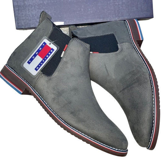 Chelsea Casual Velvet Boots Shoes For Men - 7 / Grey - Shopaholics
