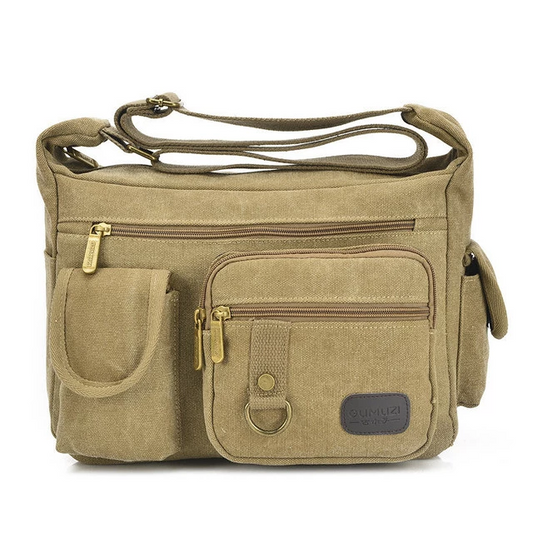 Canvas Vintage Men's Bag - Khaki - Shopaholics
