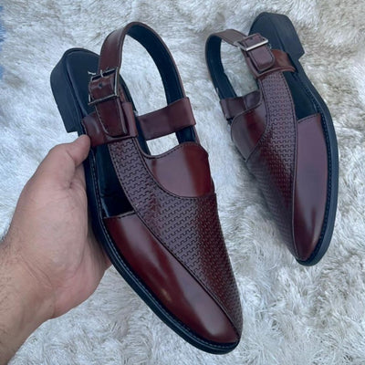 Classic Peshawar Sandals Leather Jutti Shoes For Men - Shopaholics