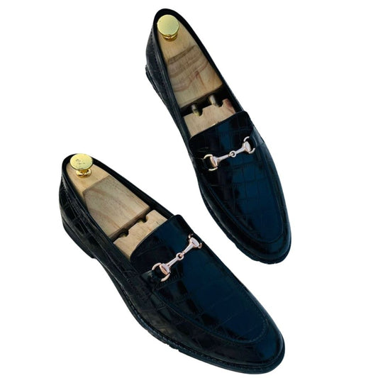 Classic Slip-On Leather Loafers Shoes For Men - 7 / Black - Shopaholics