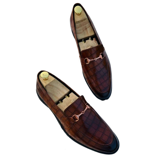 Classic Slip-On Leather Loafers Shoes For Men - 7 / Brown - Shopaholics