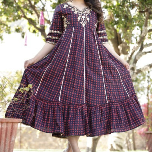 Classy Embroidered Gown With Side Dori For Women - Shopaholics