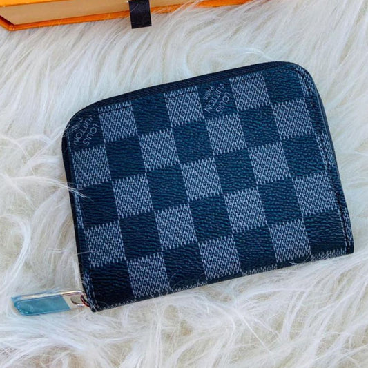 Compact Check Small Zippy Coin Wallets For Women - Blue - Shopaholics