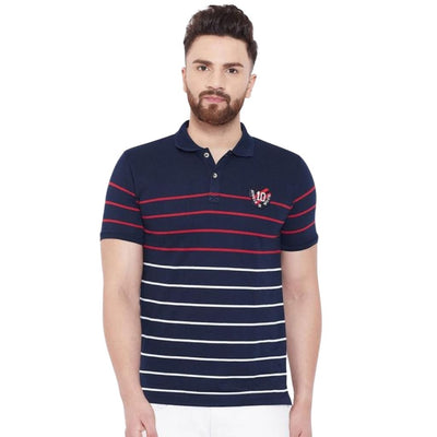 Cotton Austin Wood Striped T-Shirt For Men - Blue / S-36 - Shopaholics