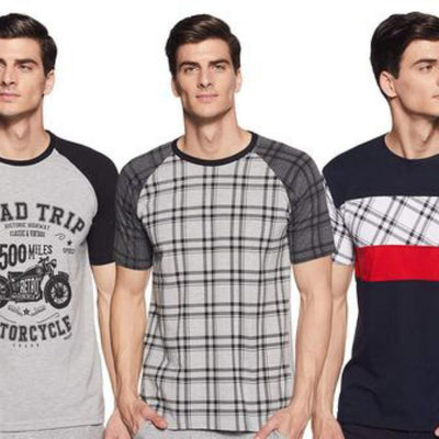 Cotton Classic Set Of 3 T-Shirt For Men - Grey / M-39 - Shopaholics