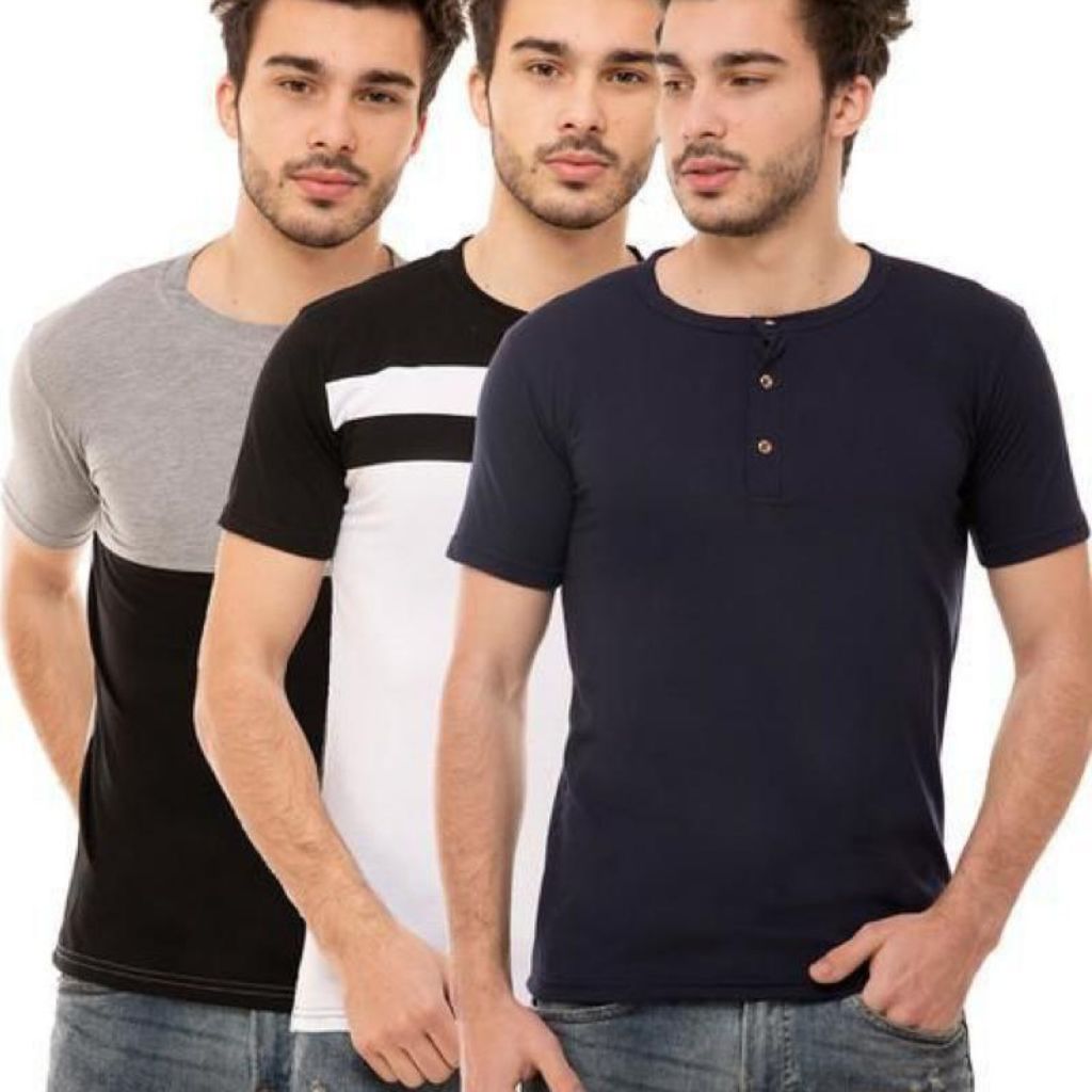 Cotton Premium Pack Of 3 Combo T-Shirt For Men - S-36 - Shopaholics