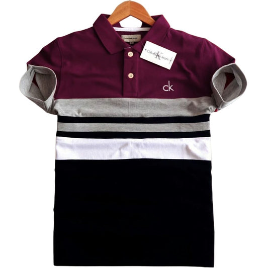 Cotton Bio Washed Polo Collar T-Shirt For Men - Pink / L - Shopaholics