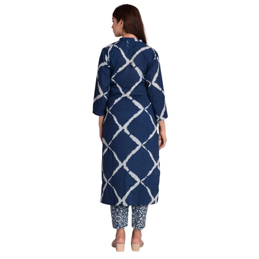 Cotton Blue Kurti With Pant For Women - Shopaholics