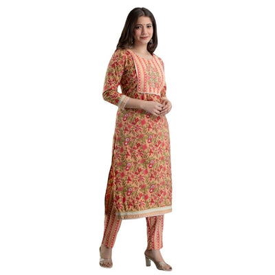 Cotton Embroidery Work Kurti With Pant For Women - Shopaholics