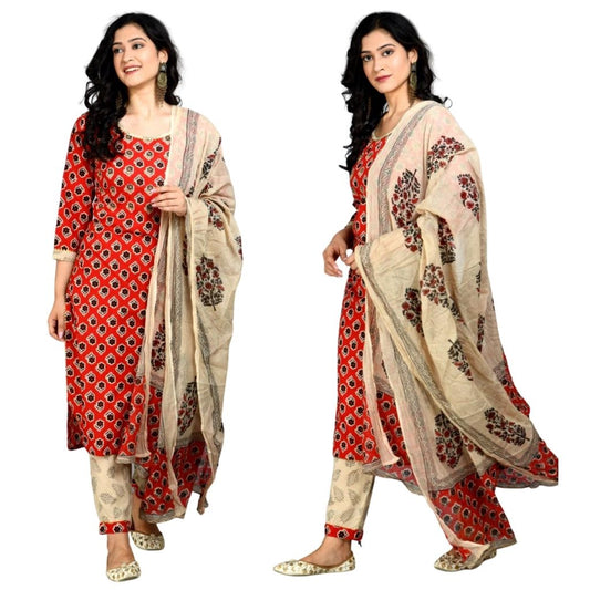 Cotton Handwork Kurti Paint With Dupatta For Women - Shopaholics